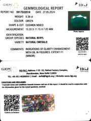 8.38/CT Natural Panna Stone with Govt. Lab Certificate-1665